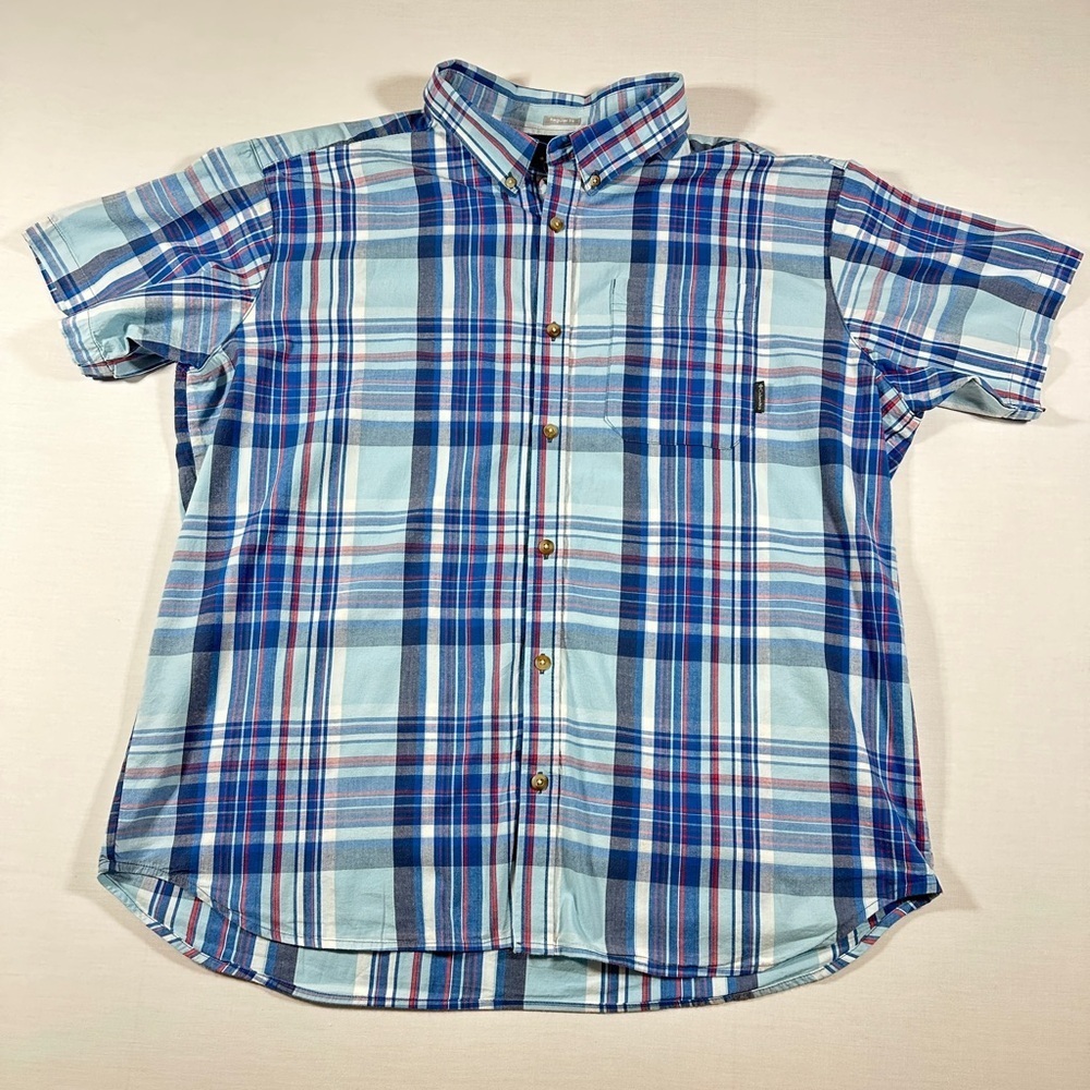 Men’s Columbia Plaid Cotton Short Sleeve Shirt Size XXL​​​